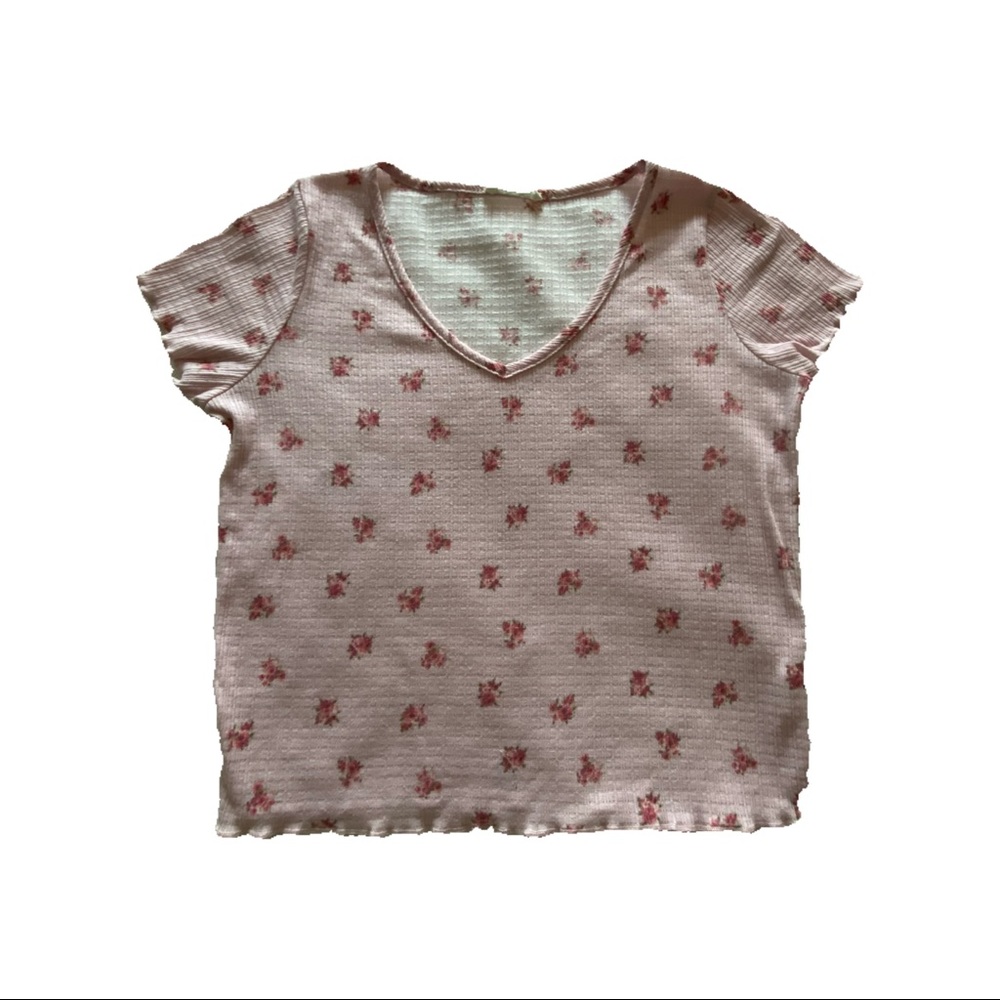 dainty pink ruffle tee